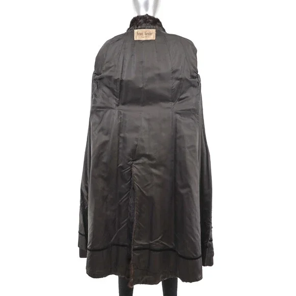 Mahogany Mink Coat with Separate Hood- Size S-M